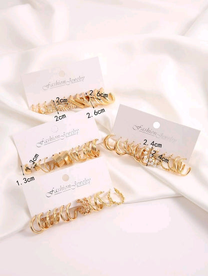 Ensemble De 48 Paires De Boucles D'oreilles Décoratives En Fausses Perles, Ensemble De 48 Paires De Boucles D'oreilles Métalliques