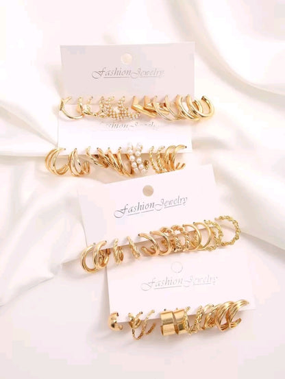 Ensemble De 48 Paires De Boucles D'oreilles Décoratives En Fausses Perles, Ensemble De 48 Paires De Boucles D'oreilles Métalliques